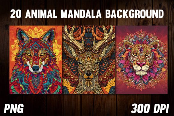 Animal Mandala Backgrounds for Covers 4: Design Elements