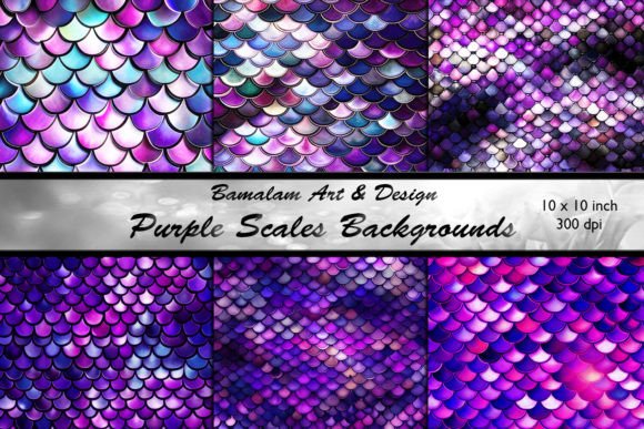 Bring Fantasy to Life with Purple Scales Sublimation Backgrounds
