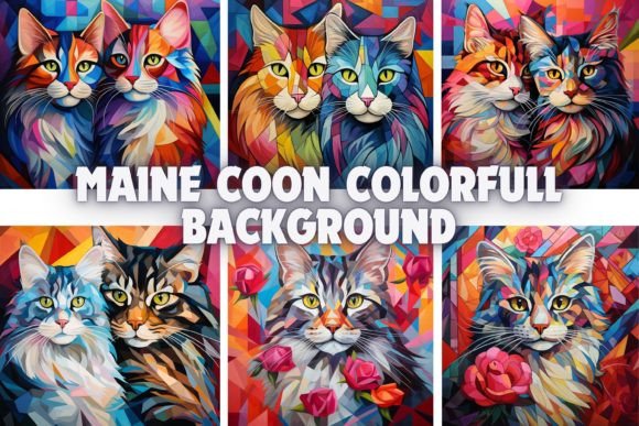 Bring Feline Majesty to Life with Colorful Maine Coon Backgrounds