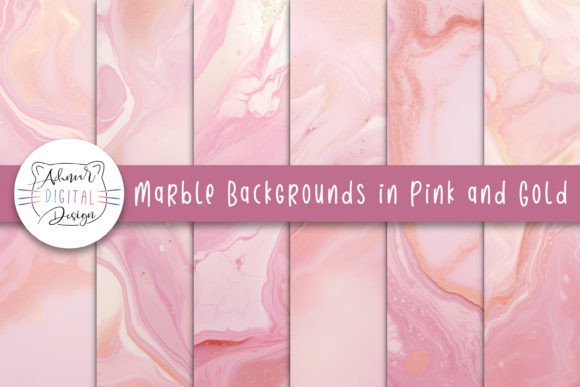Elevate Your Aesthetic with Pink and Gold Marble Backgrounds