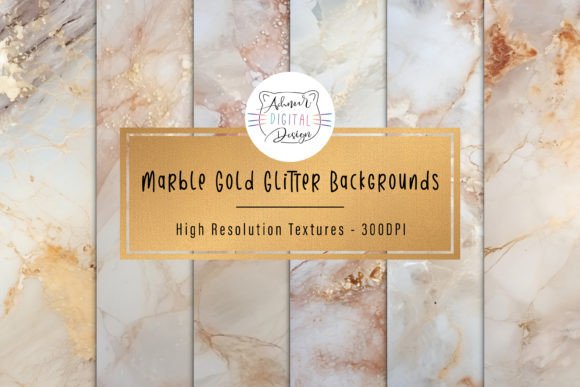 Elevate Your Designs with Marble Gold Glitter Backgrounds