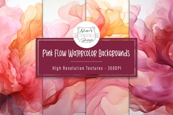 Elevate Your Projects with Pink Flow Watercolor Backgrounds