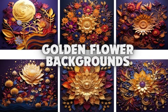 Golden Flower Backgrounds: Elevate Your Digital Aesthetic