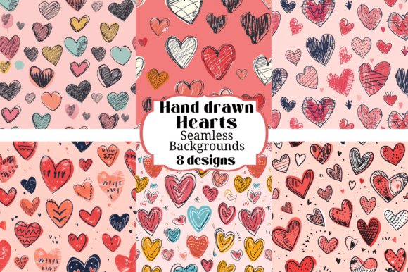 Hand Drawn Hearts Seamless Backgrounds: Your Go-To Design Asset