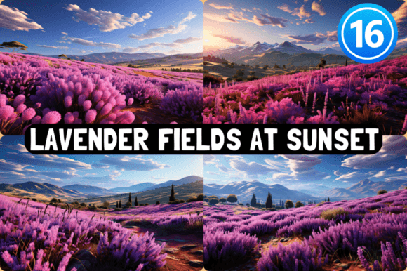 Lavender Fields at Sunset: A Background for Digital Tranquility