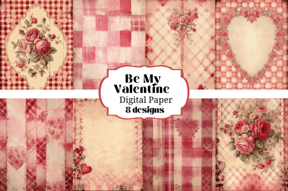 Romantic Textures: 8 Valentine Junk Journal Backgrounds