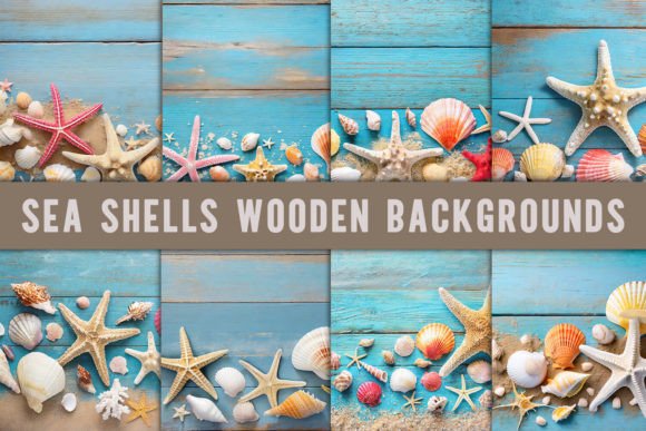 Sea Shells Wooden Backgrounds: Coastal Charm Meets Rustic Elegance